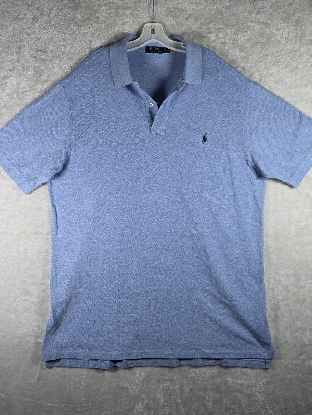 Polo Ralph Lauren Short Sleeve Polo Mens Size 2XLT XXL Tall Cotton Heather Blue